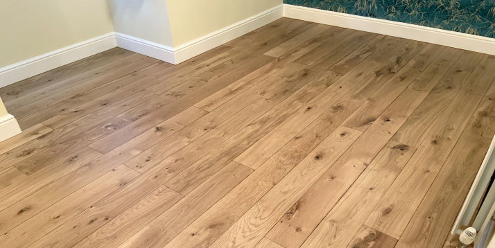 Restored oak floorboards